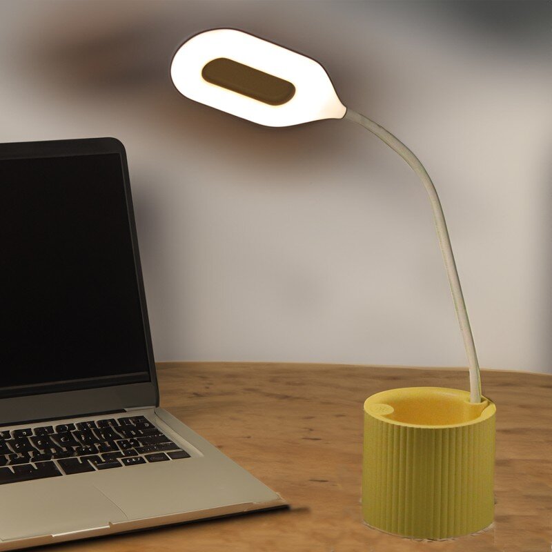 Lámpara Led Sobremesa Amarilla C/pila Recargable Usb 10x10x41cm, Abs+silicona - Image 2