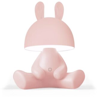 Lámpara Led Sobremesa Conejo Rosa C/altavoz, Func. Bluetooth 22x17x27cm, Alim. Usb, Abs+pc
