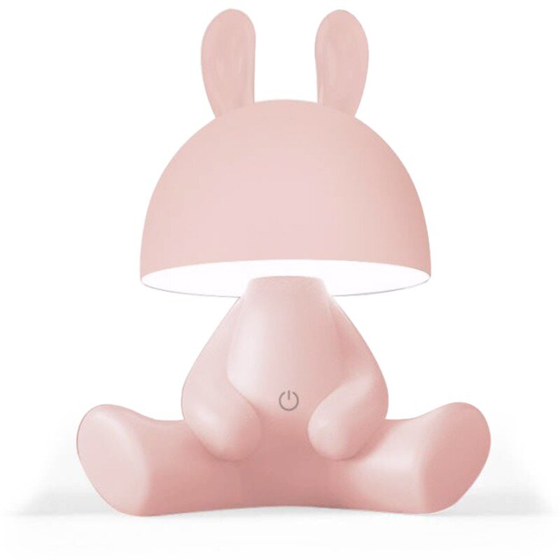 Lámpara Led Sobremesa Conejo Rosa C/altavoz, Func. Bluetooth 22x17x27cm, Alim. Usb, Abs+pc