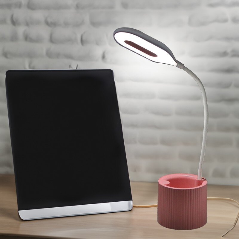 Lámpara Led Sobremesa Rosa C/pila Recargable Usb 10x10x41cm, Abs+silicona - Image 2