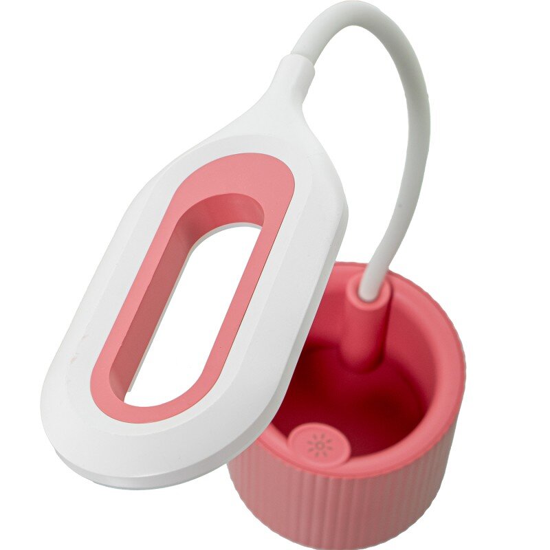 Lámpara Led Sobremesa Rosa C/pila Recargable Usb 10x10x41cm, Abs+silicona - Image 3