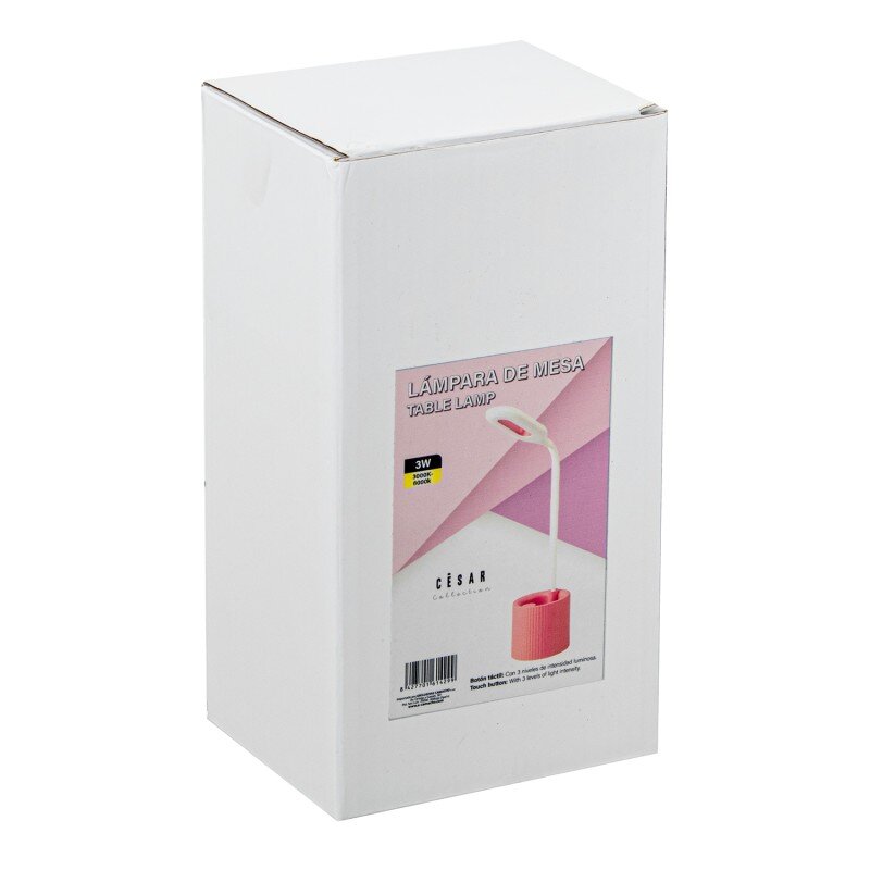 Lámpara Led Sobremesa Rosa C/pila Recargable Usb 10x10x41cm, Abs+silicona - Image 5