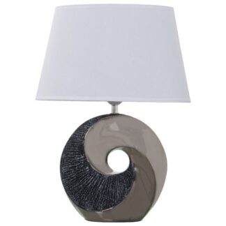 Lámpara Sobremesa Cerámica Gris/plata+92231,1xe27,max.40w N 32x20x44cm,base:22x9,5x27cm