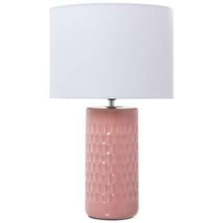 Lámpara Sobremesa Cerámica Rosa, 1xe27, Max.40w Ø25x42cm, Base: Ø10,5x24cm