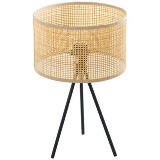Lámpara Sobremesa Metal/mimbre 1xe27 Max40w No Incluida Ø25x40cm Pantalla Ø25x14,5cm