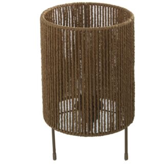 Lámpara Sobremesa Mimbre/metal 1xe27 Max40w No Incluida Ø19x31cm Pantalla:ø19x22cm