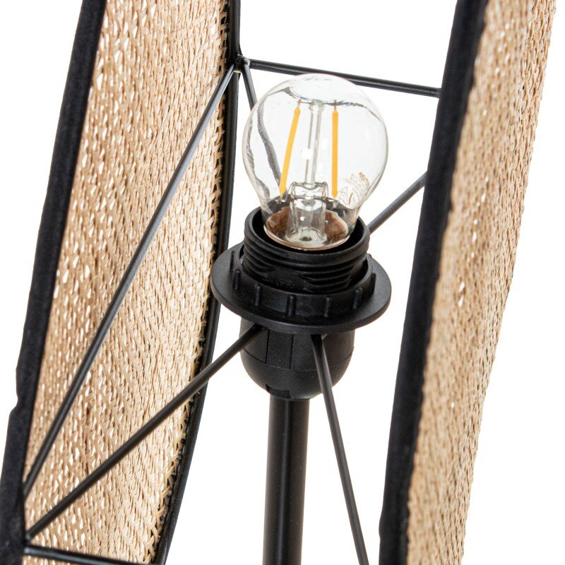 Lámpara Sobremesa Ratán, 1xe27 Max.40w No Incluida 34x12x58cm Cable Negro:132cm - Image 3