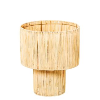 Lámpara Sobremesa Ratán Natural, 1xe27 Max40w, Cable:250cm Ø30x36cm Base:ø16x16cm