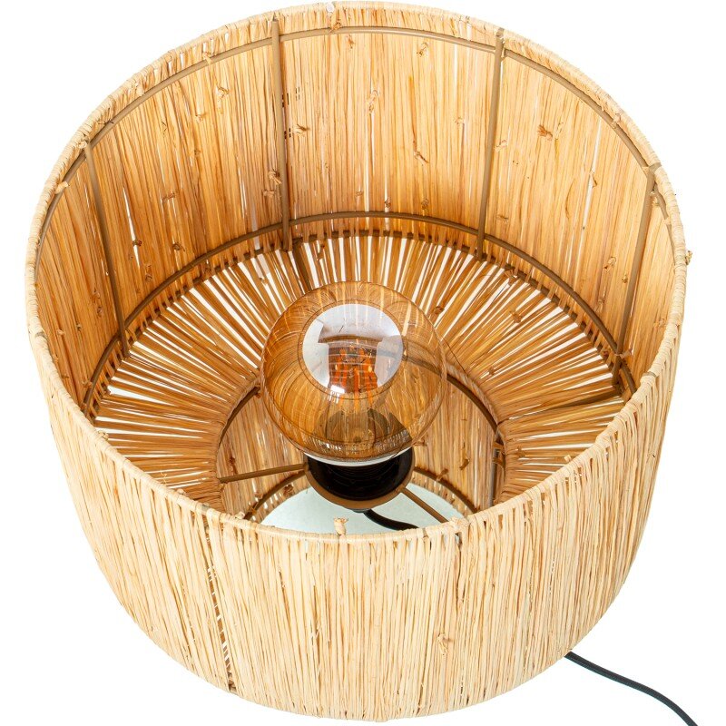 Lámpara Sobremesa Ratán Natural, 1xe27 Max40w, Cable:250cm Ø30x36cm Base:ø16x16cm - Image 2