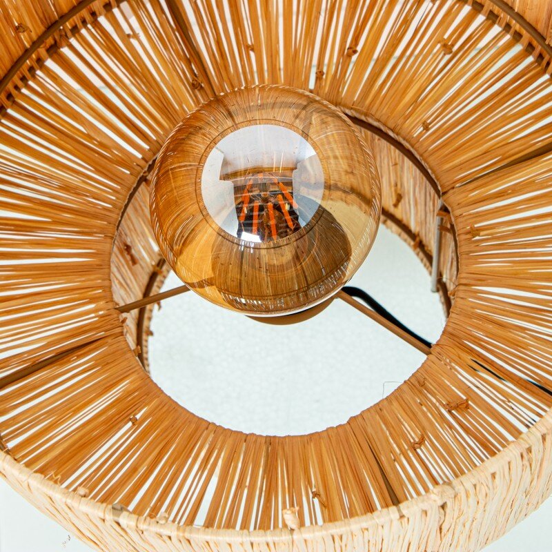 Lámpara Sobremesa Ratán Natural, 1xe27 Max40w, Cable:250cm Ø30x36cm Base:ø16x16cm - Image 6