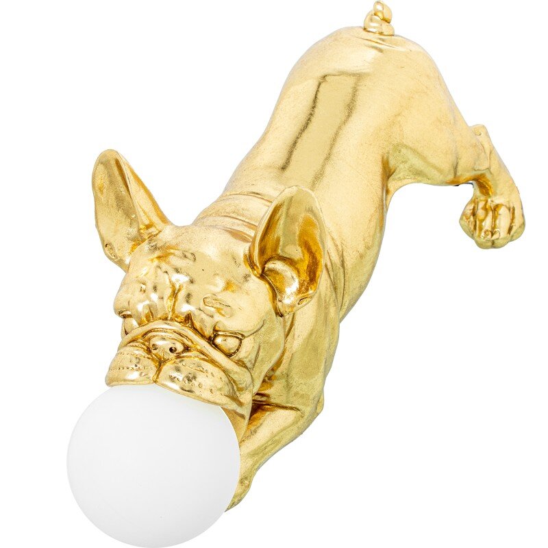 Lámpara Sobremesa Resina Perro Dorado, 1xg9 Led Incluida 47x20x23cm - Image 4