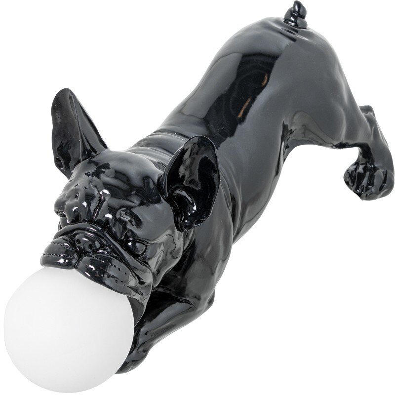Lámpara Sobremesa Resina Perro Negro Brillo, 1xg9 Led Inclui 47x20x23cm - Image 4