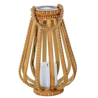 Lámpara Solar 35cm Sobremesa C/asa Hierro/pp+pvc C/vela Led Ø24x35(45)cm