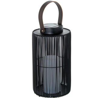 Lámpara Solar 40cm Pie C/asa Hierro/pp+pe, Luz Led Ø21x40(54)cm Vela Decorativa