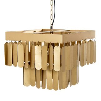 Lámpara Techo Hierro Dorado, 1xe27 Max.25w No Incluida 40x40x34cm, Cable: 100cm