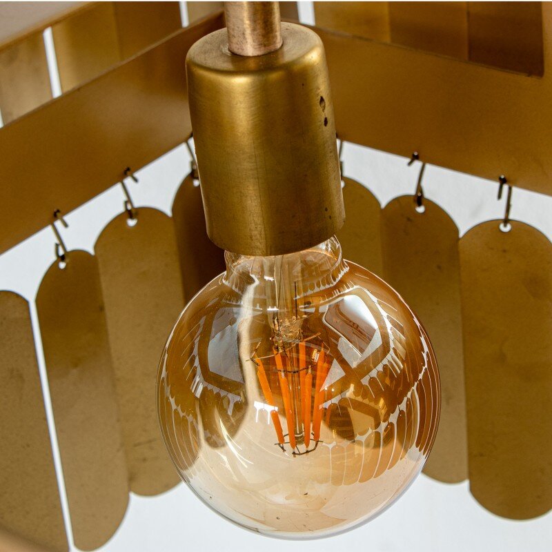 Lámpara Techo Hierro Dorado, 1xe27 Max.25w No Incluida 50x50x34cm, Cable: 100cm - Image 5