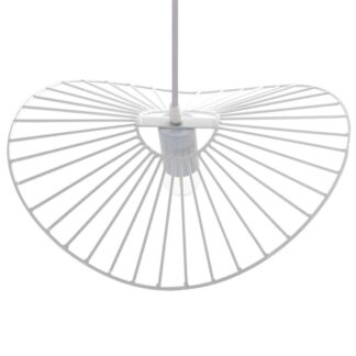 Lámpara Techo Metal Blanco 1xe27 Max 60w, No Incluida 37x32x10cm, Cable Blanco 75cm