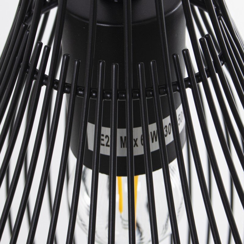 Lámpara Techo Metal Negra, 1xe27 Max 60w No Incluida Ø17x37cm, Cable Negro 70cm - Image 2