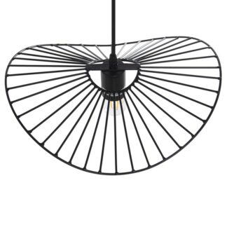 Lámpara Techo Metal Negro 1xe27 Max 60w, No Incluida 37x32x10cm, Cable Negro 75cm