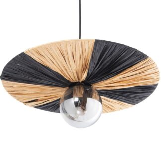 Lámpara Techo Metal/rafia/cristal, 1xg9-5wat (led) No Inclui 45x45x20cm