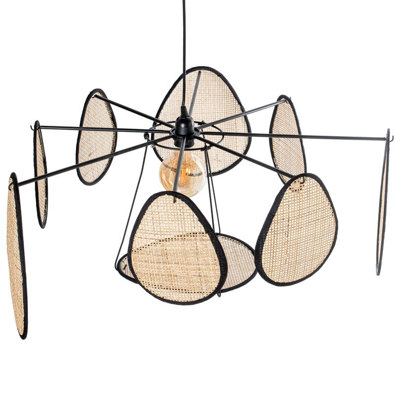 Lámpara Techo Ratán, 1xe27 Max.40w No Incluida 72x20x63cm Cable Negro:140cm - Image 2