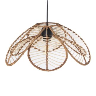Lámpara Techo Ratán Natural +99271, 1xe27, 1x40w Ø40x19, Cable Negro:73cm