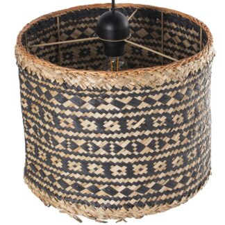 Lámpara Techo Ratán Natural/negro +99271, 1xe27 Max.40w Ø36x29cm Cable Negro:73cm