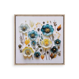 LIENZO 40 x 40 FLORA AZUL