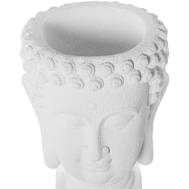 Macetero Buda Resina Blanco Granulado 40x38x56cm Hueco:ø16/ø26x17cm - Image 4