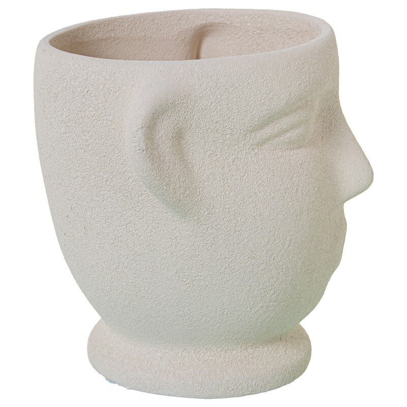 Macetero Cerámica Rostro Beige Arena Ø14x17cm - Image 4