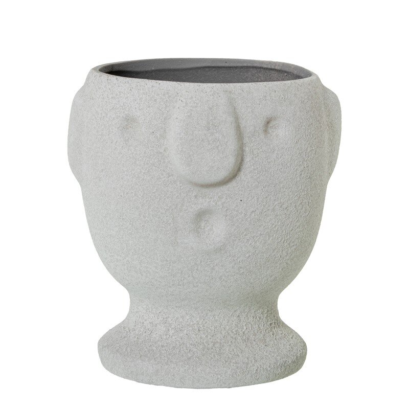 Macetero Cerámica Rostro Beige Arena Ø17x20cm