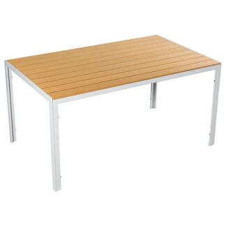 Mesa Aluminio Blanco Tablero Polietileno 150x90x74cm
