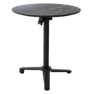 Mesa Aux.exterior Plegable Aluminio Sobre Hpl Negra +74710 Ø70x74cm Requiere Montaje