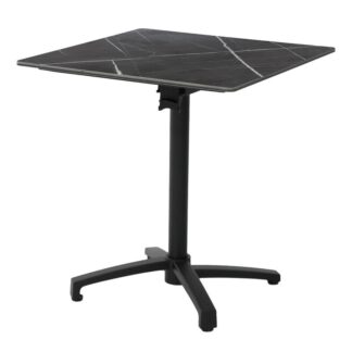 Mesa Aux.exterior Plegable Aluminmio Sobre Hpl Negra +74713 70x70x72,5cm Requiere Montaje