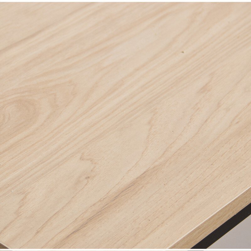 Mesa Auxiliar Metal Negro Madera Natural 50x35x50cm, Madera: Dm - Image 2