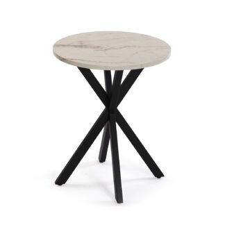 MESA AUXILIAR REDONDA EFECTO MARMOL 40x50
