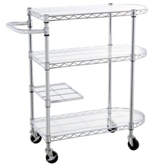 Mesa Camarera Metal/metacrilato 3 Baldas 92x92x36cm