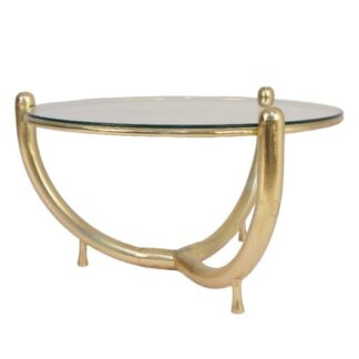 Mesa Centro Metal/cristal 81x81x46cm
