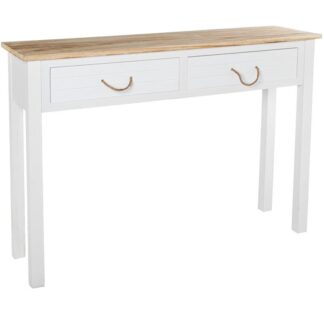 Mesa De Entrada C/2 Cajones Madera Blanca 110x30x81cm, Dm+paulownia