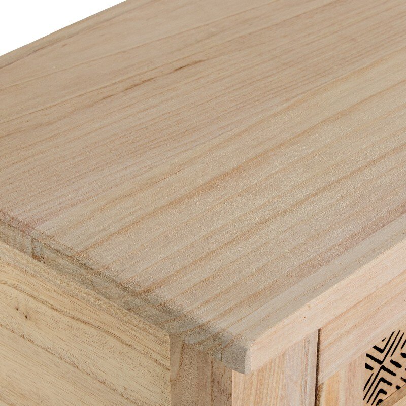 Mesa De Entrada C/2 Cajones Madera Natural 110x30x81cm, Dm+paulownia - Image 5