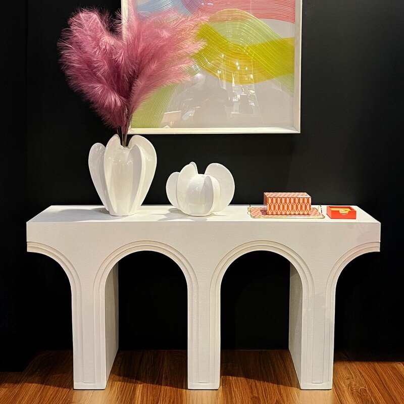 Mesa Entrada Madera Blanco 160x40x80cm - Image 7