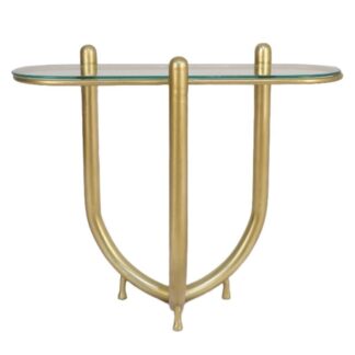 Mesa Entrada Metal/cristal 92x40x80cm