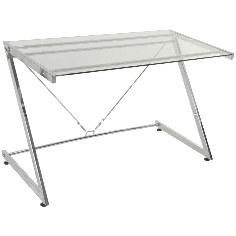 Mesa Escritorio Metal/cristal8mm 124x60x76cm