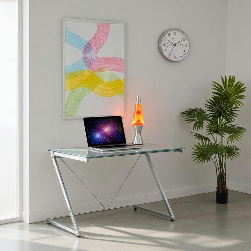 Mesa Escritorio Metal/cristal8mm 124x60x76cm - Image 2