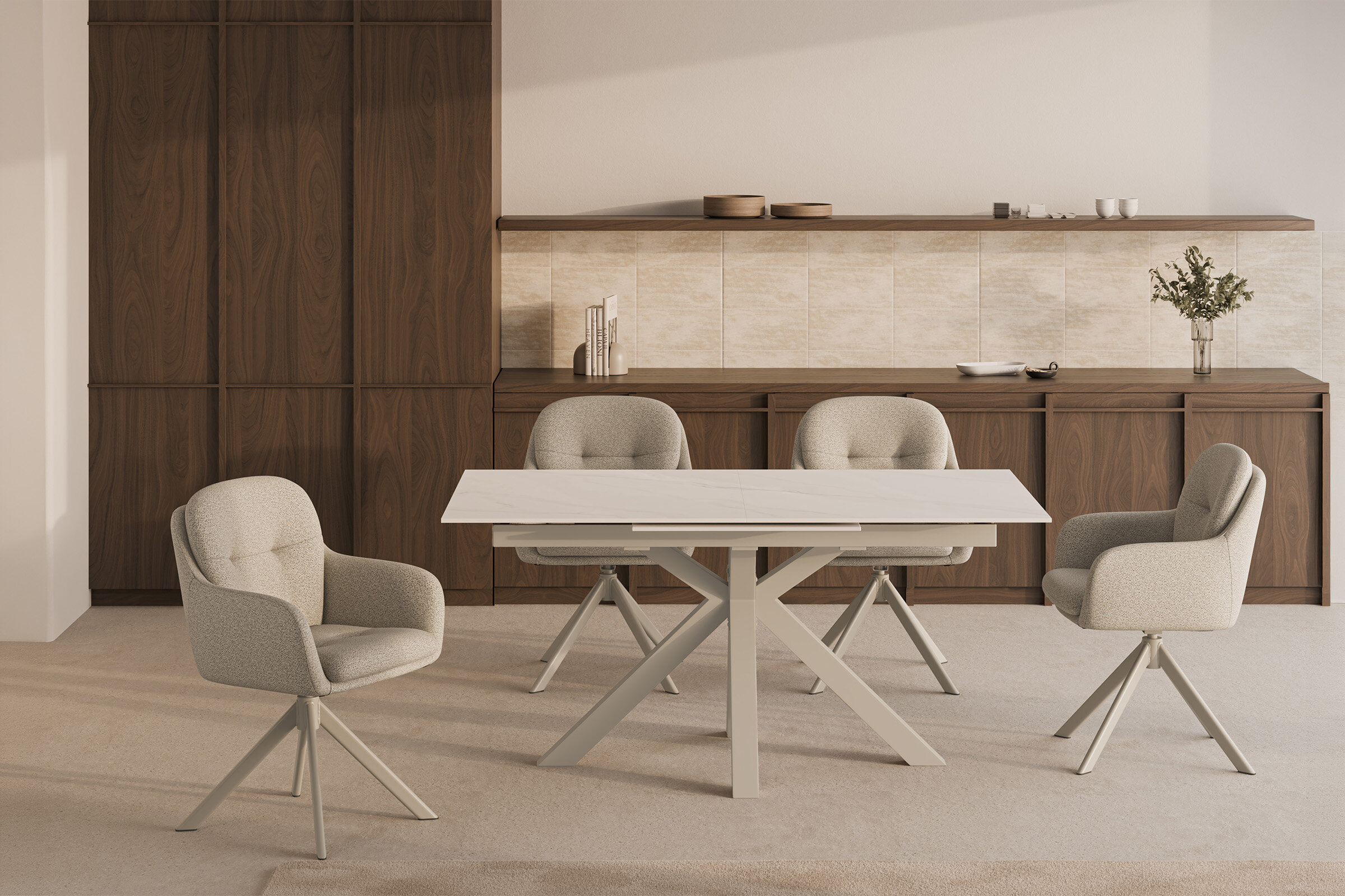 Mesa ext. LORI 160 travertino/beige