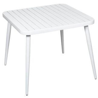 Mesa Exterior Aluminio Blanco 90x90x75cm