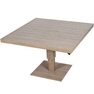 Mesa Exterior Aluminio Crema Regulable En Alt. +91215+91216 101x101x45/68cm