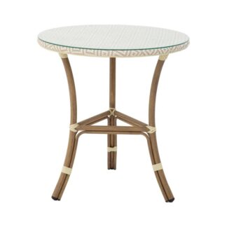 Mesa Exterior Aluminio/textilene Rombos Beige +74759 Ø70x74cm Requiere Montaje