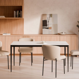 Mesa fija ARYA 140 blanco/negro