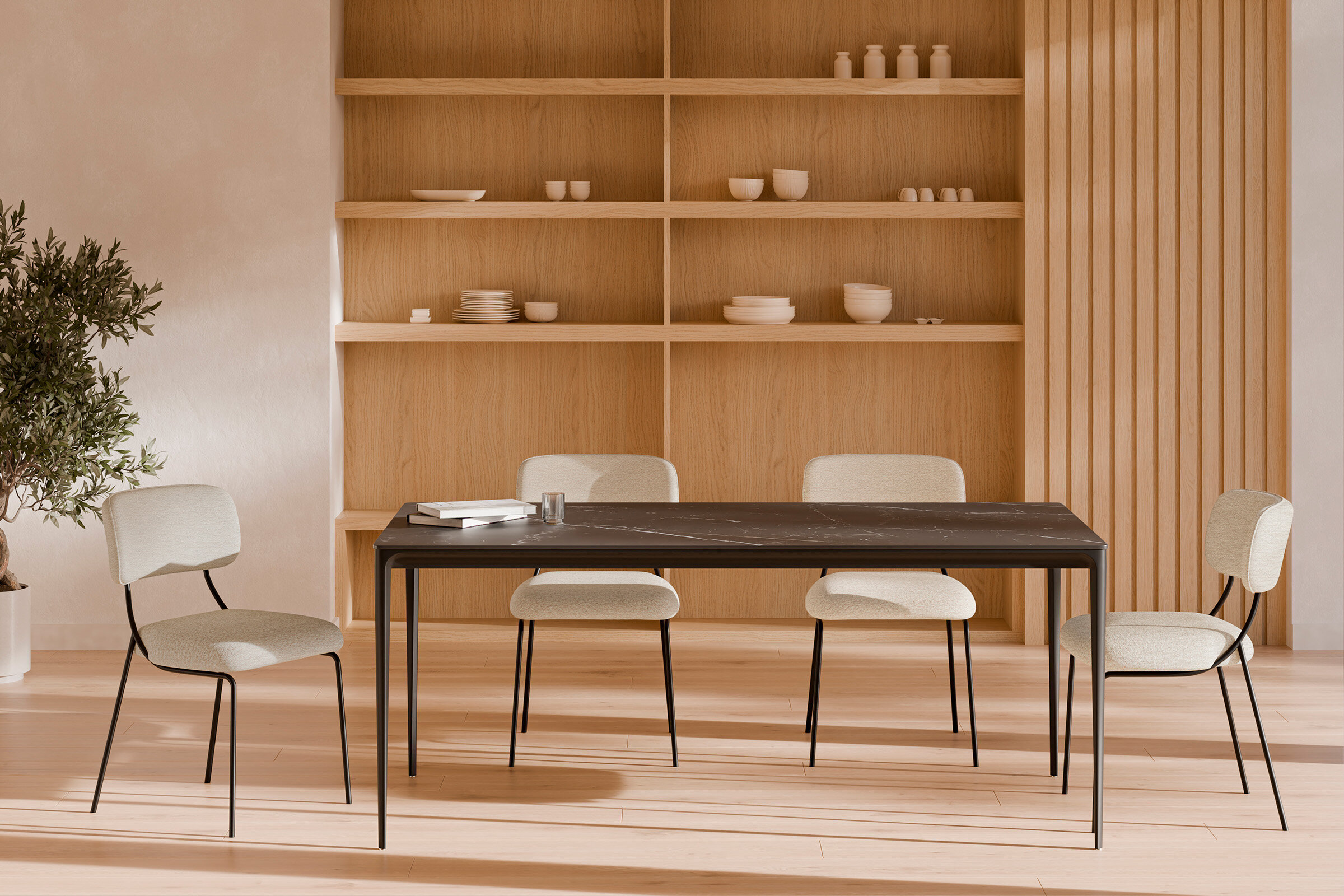 Mesa fija ARYA 140 negro/negro